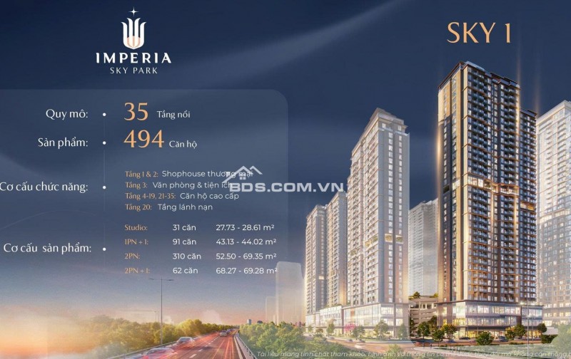 Căn hộ chung cư cao cấp thuộc dự án Imperia Sky Park